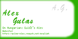 alex gulas business card